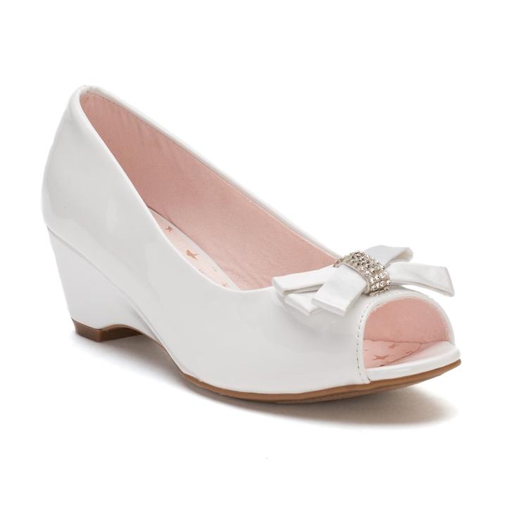 So&reg; Sideshow Girls' Dress Wedges, Size: 12, White