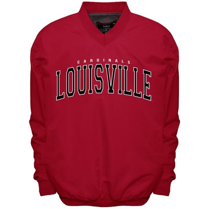 Men's Franchise Club Louisville Cardinals Members Windbreaker Pullover, Size: 4xl, Red