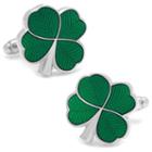 Four-leaf Clover Cuff Links, Men's, Green