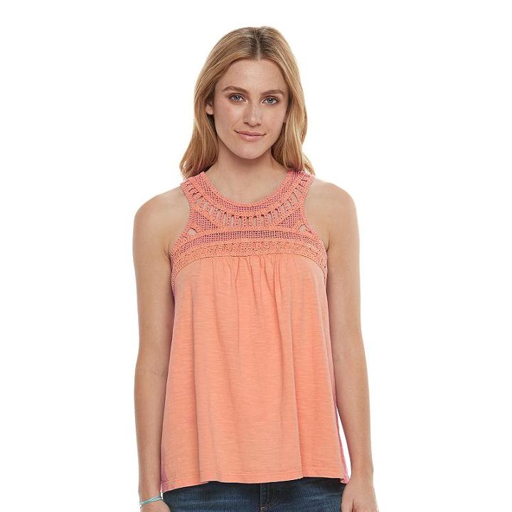 Women's Sonoma Goods For Life&trade; Crochet Tank, Size: Xxl, Drk Orange