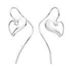 Journee Collection Sterling Silver Heart Drop Earrings, Women's, Grey