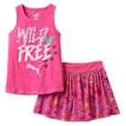 Girls 4-6x Puma Wild & Free Tank & Skort Set, Girl's, Size: 6x, Brt Pink