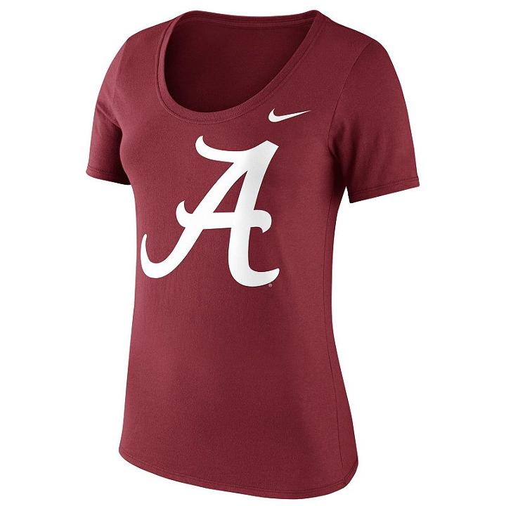 Women's Nike Alabama Crimson Tide Logo Scoopneck Tee, Size: Large, Red