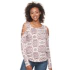 Juniors' Mudd&reg; Lattice Cold-shoulder Sleeve Top, Teens, Size: Large, Purple