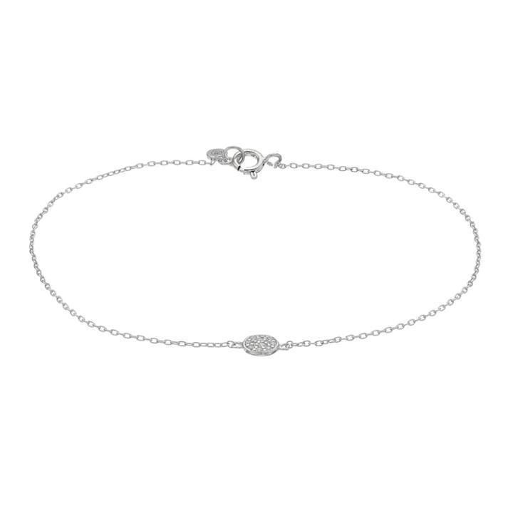 Sterling Summer Cubic Zirconia Disk Anklet, Women's, Size: 9, Silver