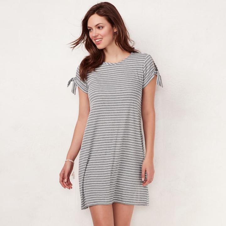 Women's Lc Lauren Conrad Tie-sleeve Swing Dress, Size: Small, Silver