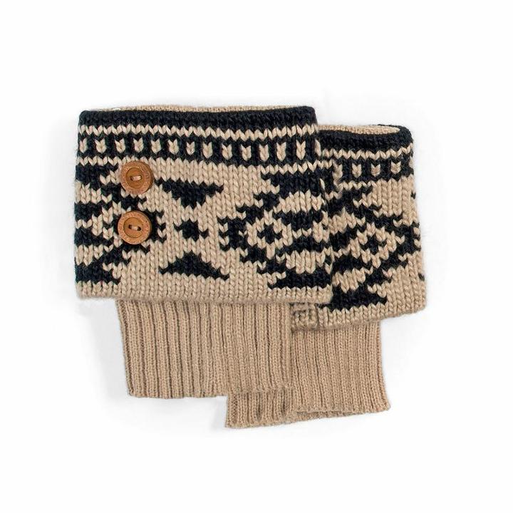 Women's Muk Luks Fairisle Boot Toppers, Lt Brown
