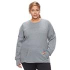 Plus Size Tek Gear&reg; Fleece Crew Sweatshirt, Women's, Size: 3xl, Med Grey