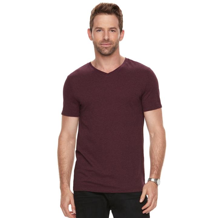 Men's Marc Anthony Slim-fit Luxury+ Tee, Size: Medium, Dark Red