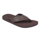 Men's Wembley Stitched Flip-flops, Size: Large, Brown