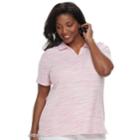 Plus Size Croft & Barrow&reg; Space-dye Polo, Women's, Size: 2xl, Med Pink