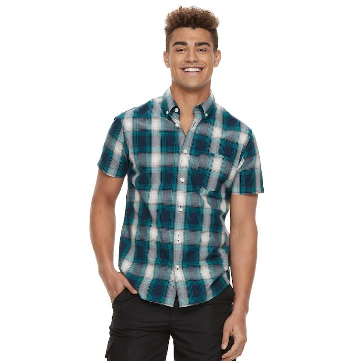 Men's Urban Pipeline&reg; Ombre Button-down Shirt, Size: Xxl, Dark Blue