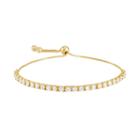 14k Gold Over Silver Cubic Zirconia Bolo Tennis Bracelet, Women's, Size: 9, White