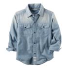 Boys 4-8 Carter's Chambray Button Front Shirt, Size: 4, Blue Other
