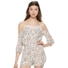 Juniors' Mudd&reg; Crochet Cold Shoulder Romper, Girl's, Size: Medium, Lt Orange