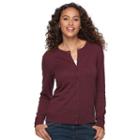 Women's Croft & Barrow&reg; Essential Cardigan, Size: Large, Red