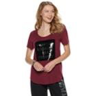 Juniors' Harry Potter Trouble Flip Sequins Graphic Tee, Teens, Size: Medium, Red
