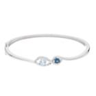Sterling Silver Simulated Blue Topaz & Lab-created White Zircon Bangle Bracelet, Women's, Size: 7.25