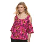 Women's Apt. 9 Cold-shoulder Strappy Top, Size: Medium, Dark Pink