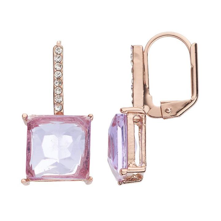 Jennifer Lopez Simulated Crystal Square Drop Earrings, Women's, Lt Purple