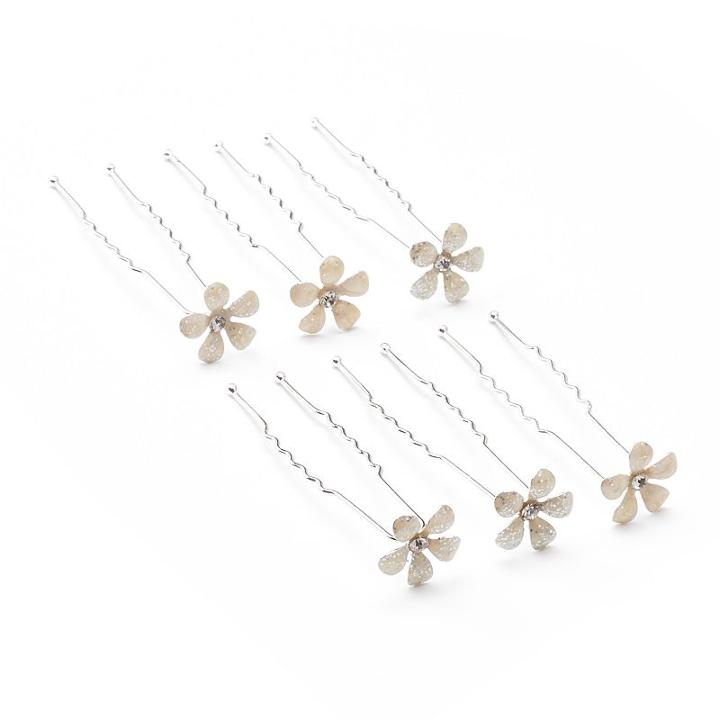 Elle&trade; 6-pk. Flower Hair Pins, Silver