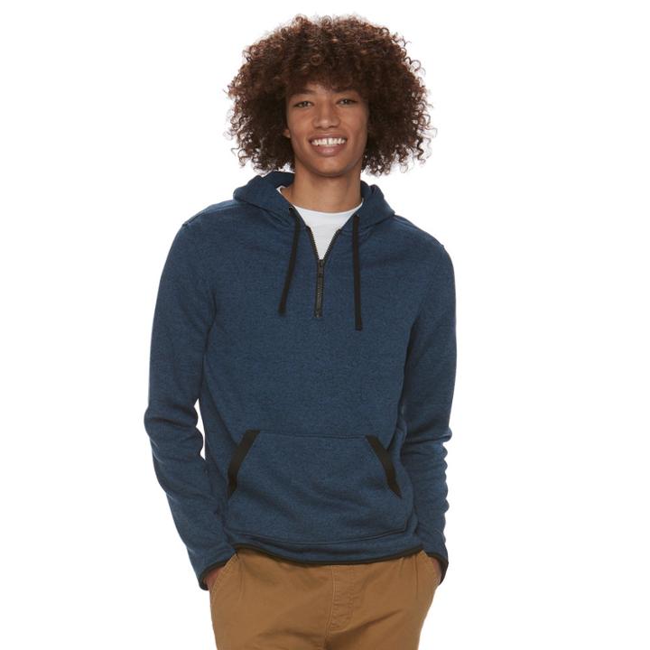 Men's Urban Pipeline&reg; Quarter-zip Pullover Hoodie, Size: Medium, Blue