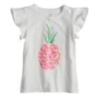 Girls 4-12 Sonoma Goods For Life&trade; Split Flutter Sleeve Graphic Tee, Size: 6, White
