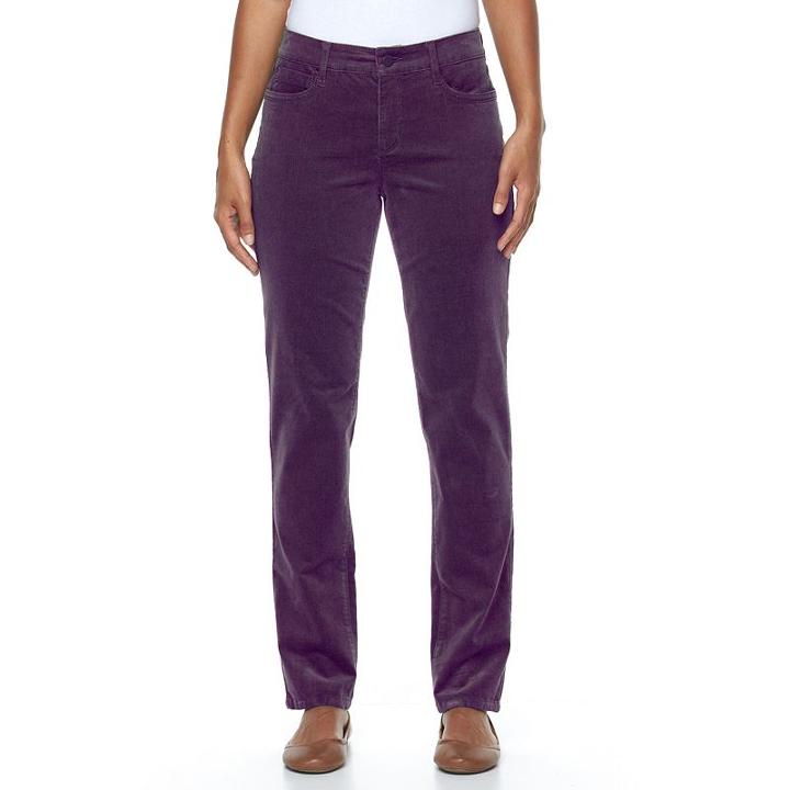 Women's Croft & Barrow&reg; Classic Fit Straight-leg Corduroy Pants, Size: 18, Drk Purple