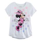Disney's Minnie Mouse Skipping Girls 7-16 Glitter Graphic Tee, Girl's, Size: Small, White