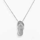 Sterling Silver .15-ct. T.w. Diamond Flip-flop Pendant, Women's, Size: 18, White