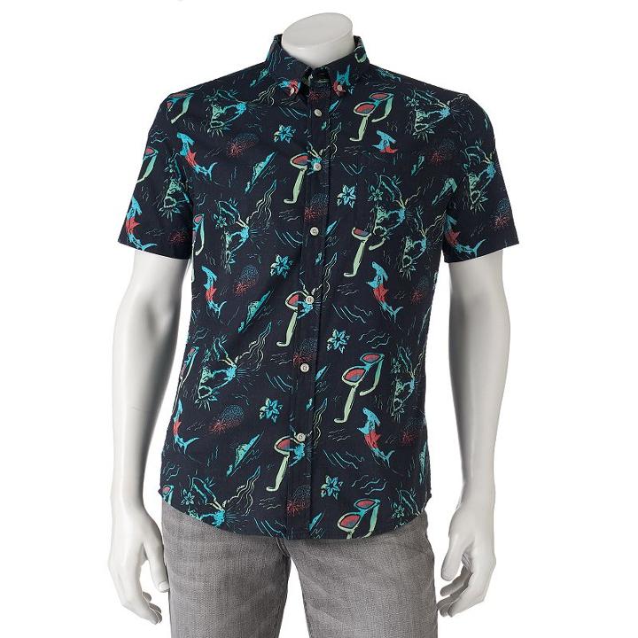 Men's Urban Pipeline&reg; Maxflex Print Button-down Shirt, Size: Xxl, Oxford