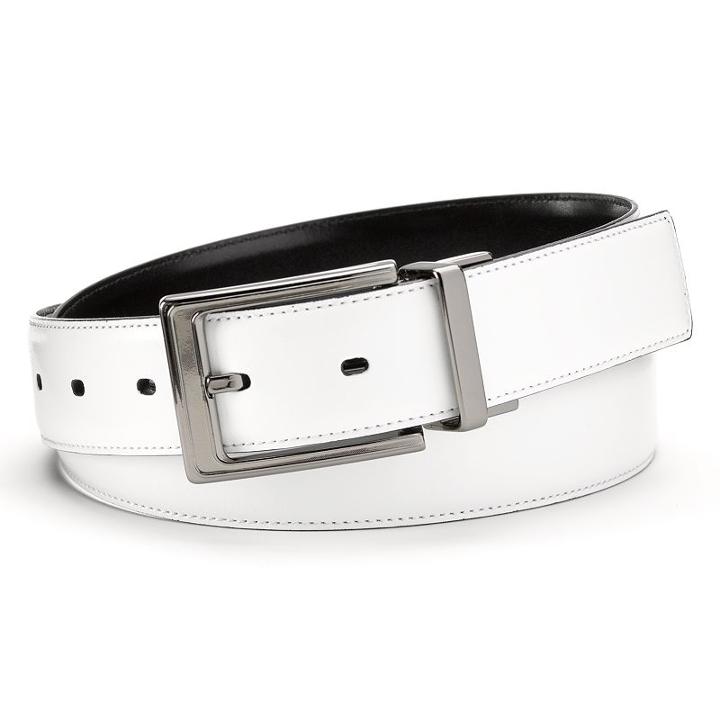 Grand Slam Stitched Reversible Golf Belt - Men, Size: 38, White