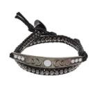 Mudd&reg; Crescent Beaded Wrap Bracelet, Women's, Dark Grey