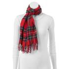 Softer Than Cashmere? Plaid Oblong Scarf, Red