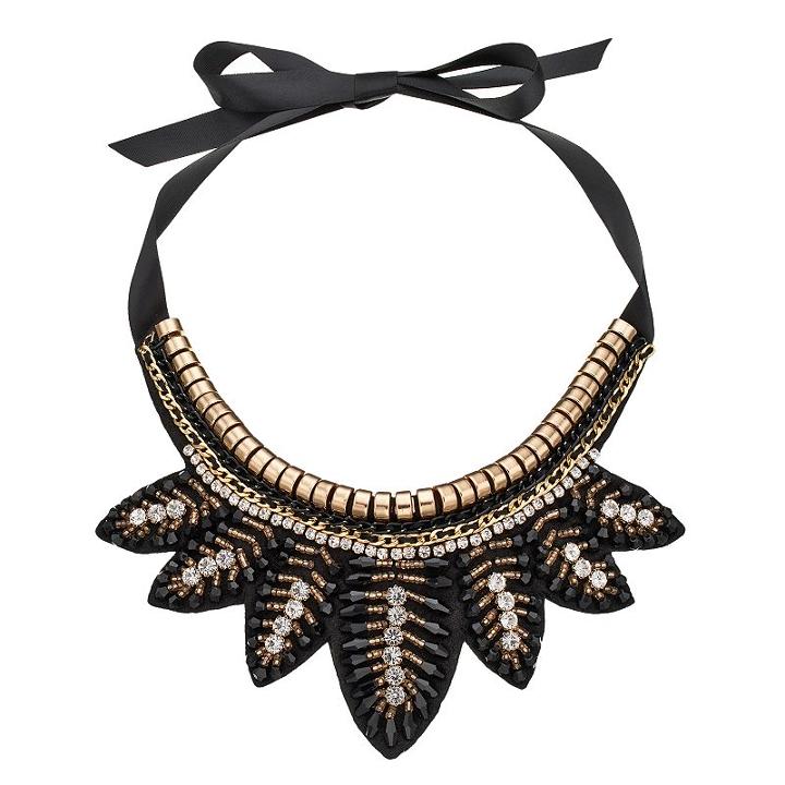 Gs By Gemma Simone Jazz Age Glam Flapper Bib Necklace, Women's, Size: 14, White