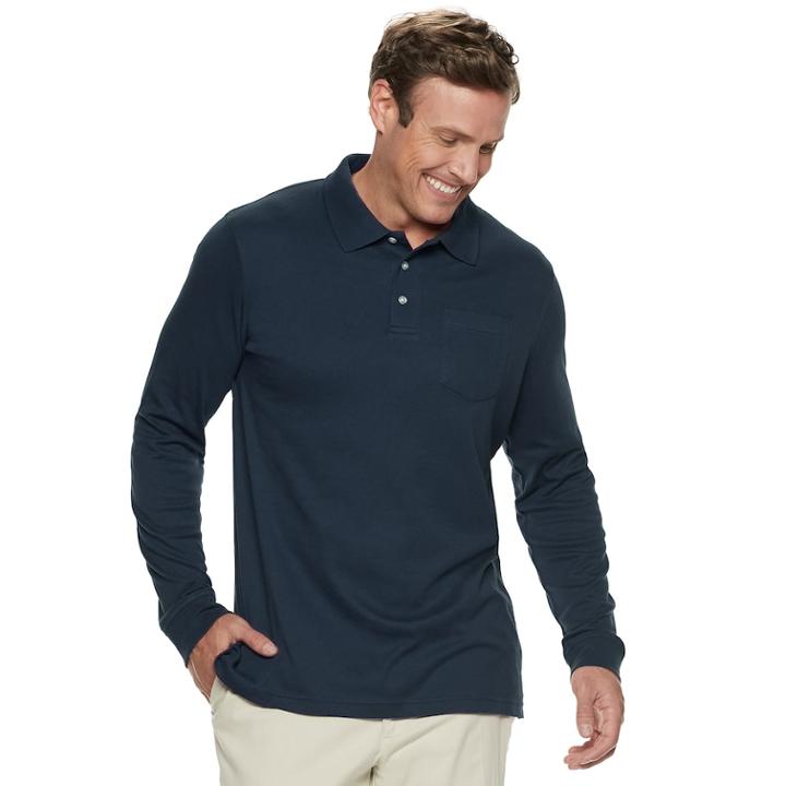 Big & Tall Croft & Barrow&reg; Classic-fit Easy-care Polo, Men's, Size: L Tall, Dark Blue