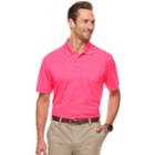 Men's Haggar&reg; Regular-fit Solid Textured Performance Polo, Size: Large, Pink