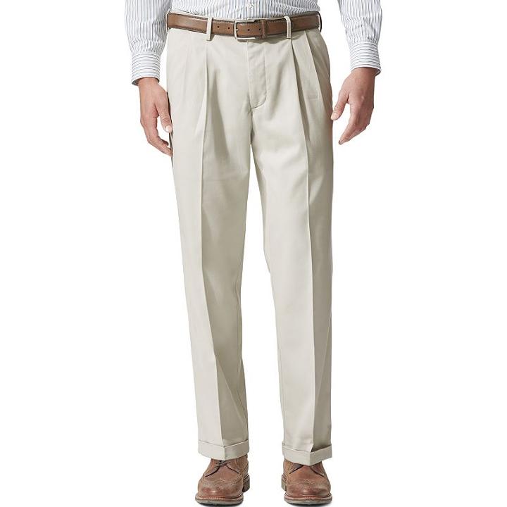 Men's Dockers&reg; Relaxed Fit Comfort Stretch Khaki Pants - Pleated-cuffed D4, Size: 38x34, White Oth