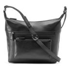 Ili Leather Front Pocket Crossbody Bag, Women's, Black