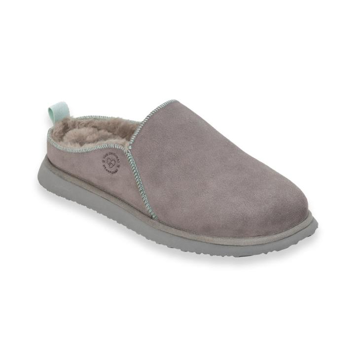 Women's Dearfoams Suede Clog Slippers, Size: Medium (8), Med Grey