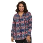 Plus Size Design 365 Tassel Peasant Top, Women's, Size: 3xl, Ovrfl Oth