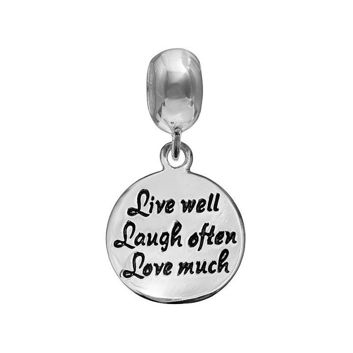 Individuality Beads Sterling Silver Live Well Laugh Often Love Much Charm, Women's