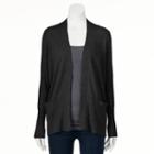 Women's Sonoma Goods For Life&trade; Solid Ribbed Trim Cardigan, Size: Xl, Black