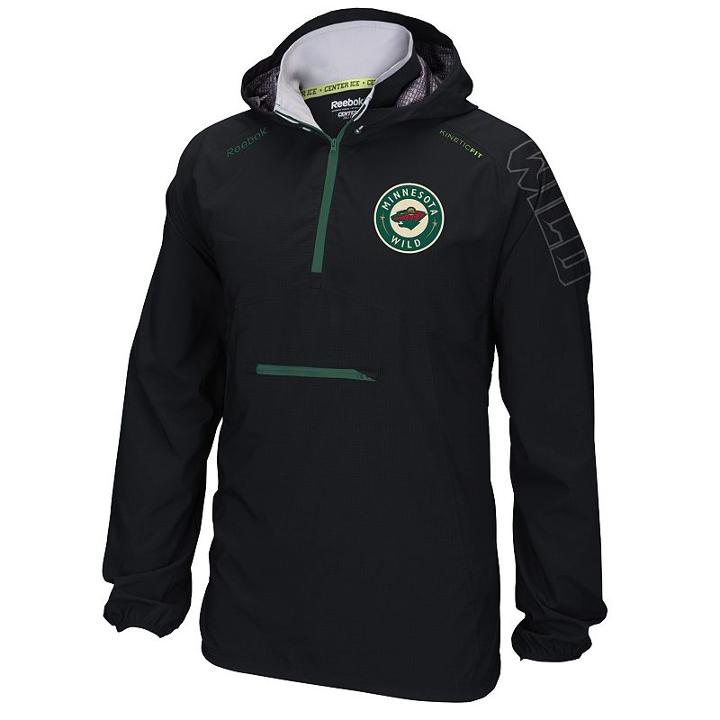 Men's Reebok Minnesota Wild Center Ice Anorak Pullover Jacket, Size: Xl, Black