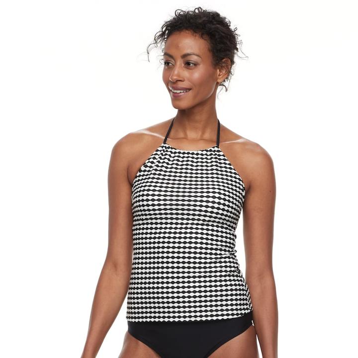 Women's Croft & Barrow&reg; High-neck Halterkini Top, Size: 18, Oxford