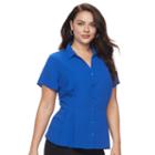 Plus Size Dana Buchman Release-pleat Blouse, Women's, Size: 2xl, Med Blue