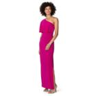 Women's Chaps One-shoulder Evening Gown, Size: 12, Pink