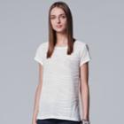 Women's Simply Vera Vera Wang Essential Windy Jacquard Tee, Size: Medium, White