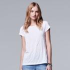 Women's Simply Vera Vera Wang Windy Jacquard Tee, Size: Large, White