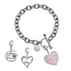 Love This Life Daughter Bracelet & Charms Set, Women's, Grey